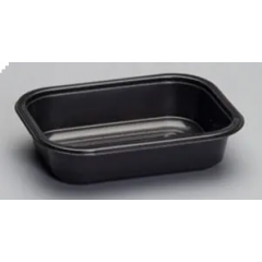 DUAL OVENABLE TRAY 1  COMPARTMENT 16oz BLACK 500/CS