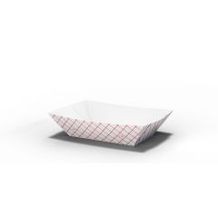 RED PLAID FOOD TRAY 0.5LB  1000/CS