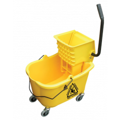 SIDE PRESS MOP BUCKET &  WRINGER YELLOW 32QT
